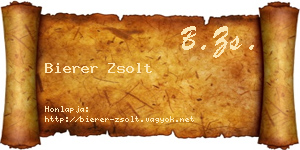 Bierer Zsolt névjegykártya